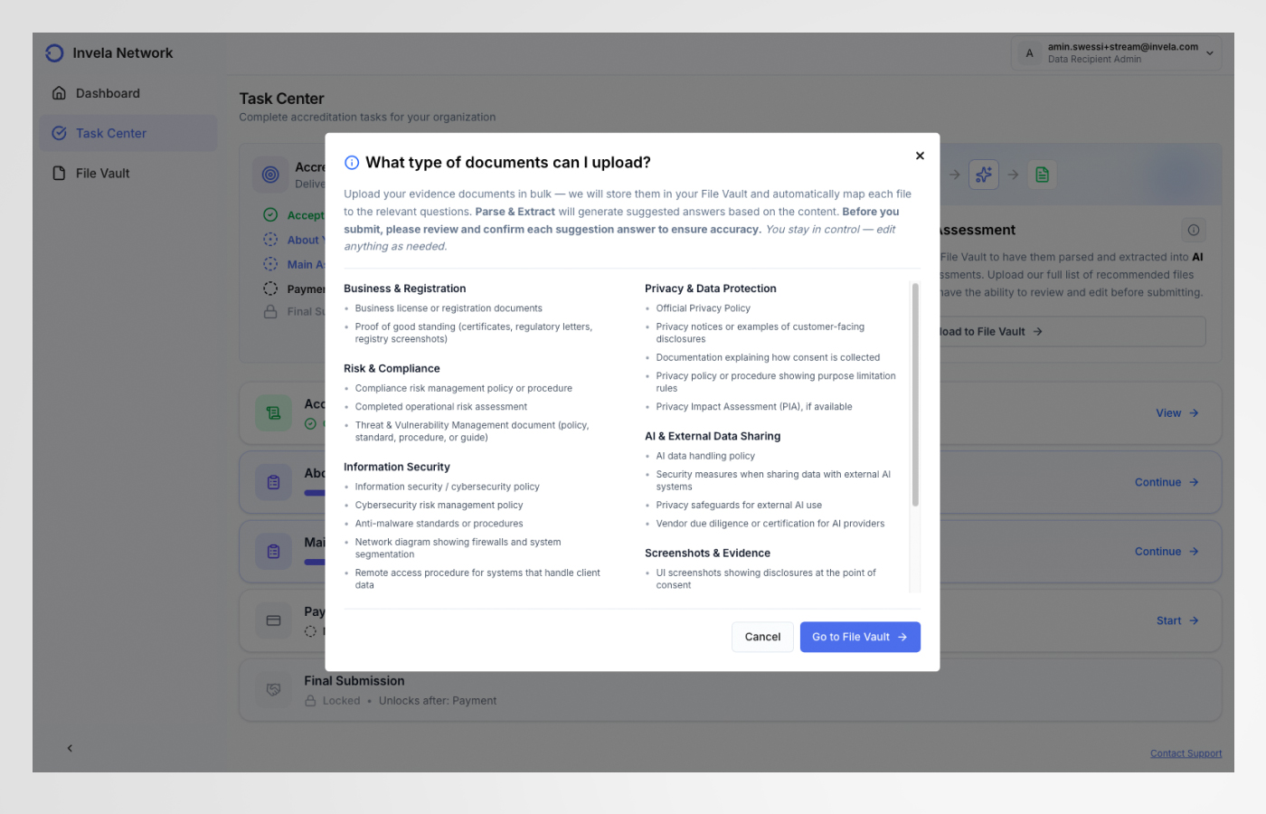Product Dashboard Main View